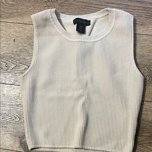 House of Harlow 1960 Ribbed Cream Tank Top stretchy